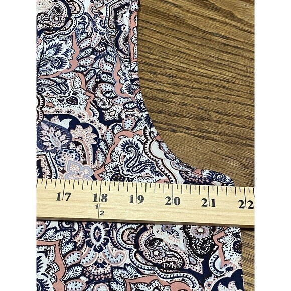 PerSeption Concept WomensTunic Top Size XL Sleeveless Half Button Up Paisley - Picture 5 of 8